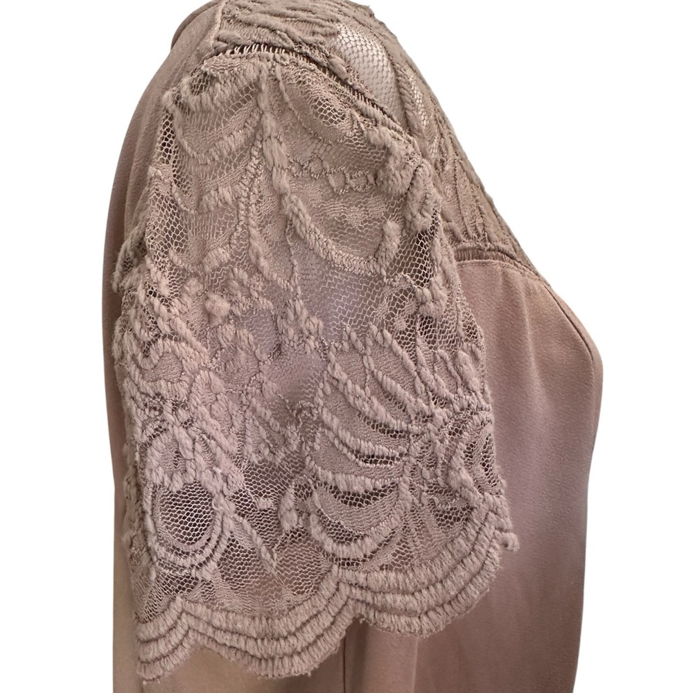 Torrid Tan Embellished Flutter Sleeve Blouse - Picture 4 of 6